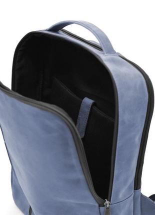 Шкіряний рюкзак синій tarwa rk-7287-3md кінська шкіра7 фото
