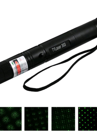 Лазерная указка зелёный лазер laser 303 green с насадкой5 фото