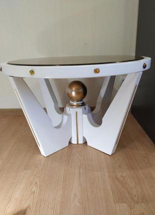 Унікальний кавовий столик з підсвічуванням "бурштиновий вінець"