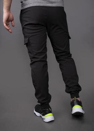 Штани карго softhell на флісі❄водонепроникні брюки,  черные брюки, джоггеры, теплі штани4 фото