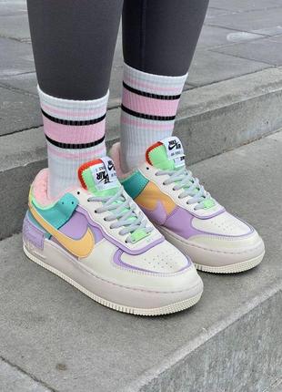 Кросівки зимові nike air force 1 shadow pale ivory fur ❄️8 фото