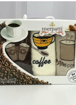 Набор махровых полотенец турция merpatti кофе 30×50