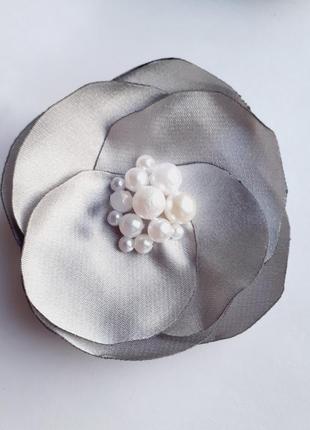 Текстильна брошка-квітка2 фото