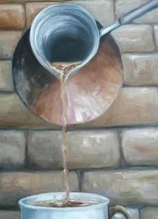 Картина "caffe roмano" в інтер'єр. олією на полотні10 фото
