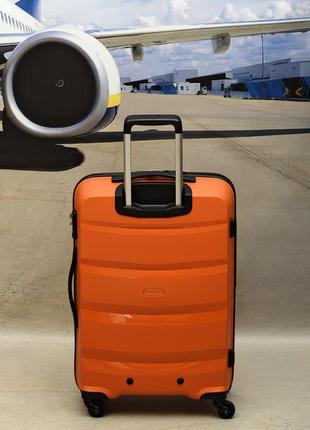 Антиударный чемодан из полипропилена пластиковый большой airtex 229 orange2 фото