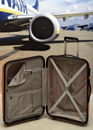 Антиударный чемодан из полипропилена пластиковый большой airtex 229 orange5 фото