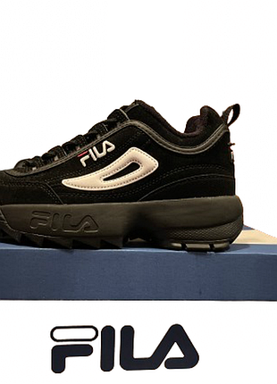 Топ ❤️ кросівки fila disruptor 2 fw01655-115 38(24) suede black white фила дисраптор 2 суейд черные