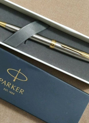 Кулькова ручка parker sonnet stainless steel gt. акція