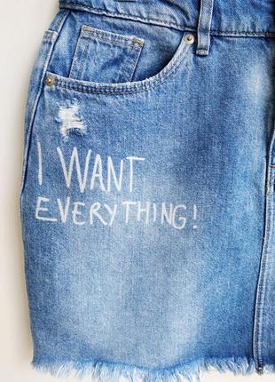 Интересная джинсовая мини юбка h&m.6 фото