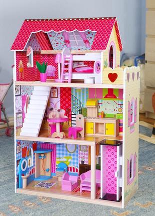 Ляльковий будиночок.ігровий ляльковий будиночок для барбі + мебел1 фото