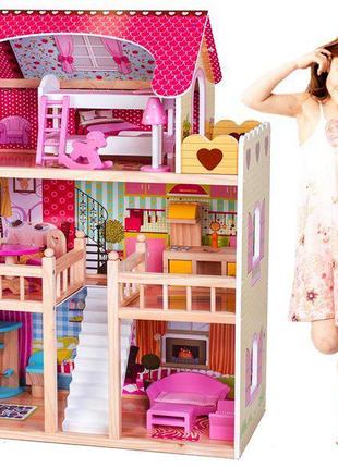 Ляльковий будиночок.ігровий ляльковий будиночок для барбі + мебел4 фото