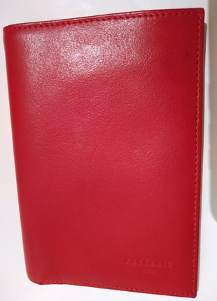 Гаманець шкіряний вінтажний frederic paris червоний 15×10,5см2 фото