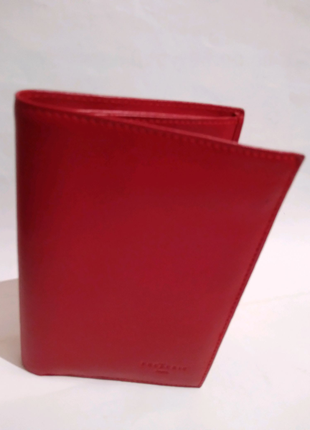 Гаманець шкіряний вінтажний frederic paris червоний 15×10,5см8 фото