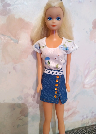 Одяг для ляльки барбі- джинсовий одяг-костюми, плаття, сарафан7 фото