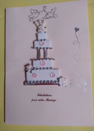 Весільна листівка з конвертом, об'ємна, таїланд.2 фото