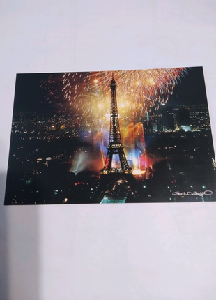Листівки великі 11,8×17см нічний париж, франція.2 фото