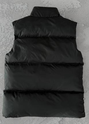 Мужская дутая жилетка в стиле nike ( найк ) черная спортивная безрукавка стеганая ( жилет мужской черный )2 фото