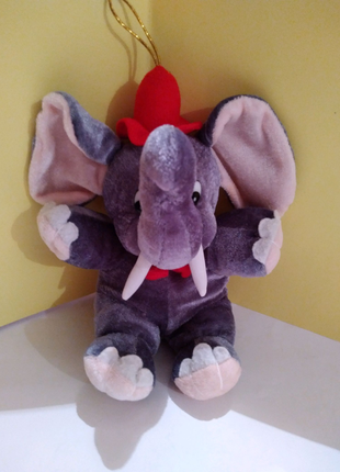 Слоненя у червоній шапці - м'яка іграшка, імпортна4 фото