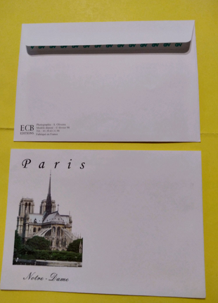 Поштовий конверт 11,4×16,2см, франція.1 фото