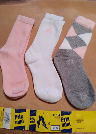 Набір із 3-х пар шкарпеток махрових дитячих, довжина 18см