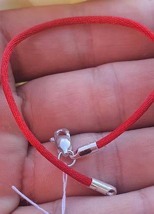 Браслет червона нитка з срібним замком