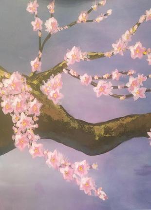 Картина триптих акрил - гілка сакури2 фото