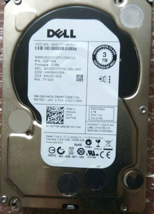 Жорсткий диск western digital sas 3tb (wd3001fyyg) 3.5" серверний