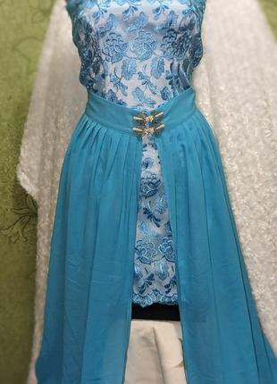 Вечернее платье со съемной юбкой на выпускной1 фото