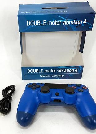 Джойстик doubleshock для ps 4, бездротовий ігровий геймпад ps4/pc акумуляторний джойстик. колір синій