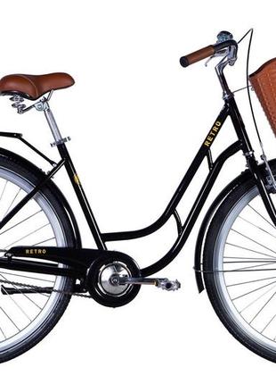 Велосипед 28" dorozhnik retro, velosteel рама 19" чорний (ops-d-28-381)