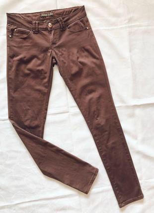 Штани брюки жіночі коричневі завужені низька посадка l m1 фото