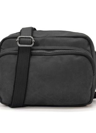 Небольшая мужская сумка через плечо на 2 отделения tarwa ra-60125-3md черная4 фото