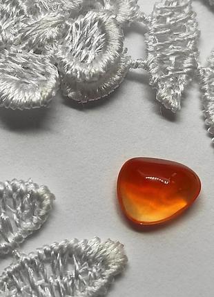 Огненный опал кабошон - вставка для ювелирных изделий, природный камень для создания украшений 1,6 ct