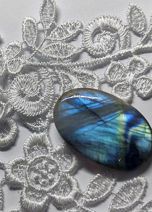 Лабрадор кабошон, двухсторонняя вставка для создания украшений натуральный ювелирный камень 31 ct