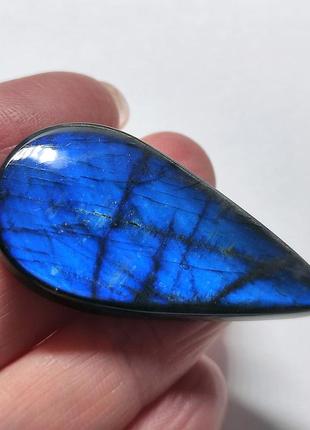 Натуральный камень для создания украшений лабрадор кабошон синий вставка двухсторонняя...