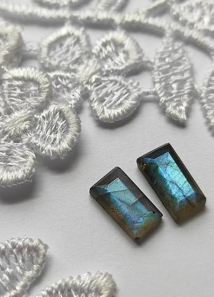 Прозрачные лабрадоры - кабошоны, пара - ювелирная вставка для создания украшений, натуральный камень 21,7 ct