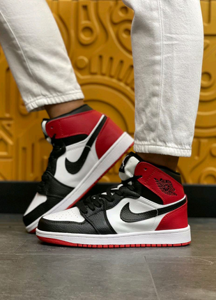 🔥жіночі кросівки nike air jordan high s black/white/red