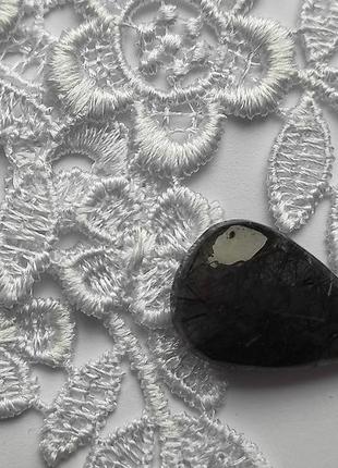 Турмалиновый кварц (кварц волосатик) - кабошон натуральный ювелирный камень для создания украшений природный 2