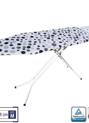 Доска гладильная стальная casa si superstandard basic 120x38 white/grey spots