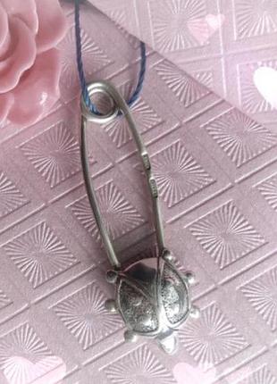 Булавка серебро 925 детская серебряная божь коровка  имп 50004