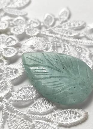 Різьблений аквамарин - кабошон, натуральний ювелірний камінь для створення прикрас 41,5 ct