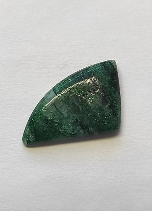 Зеленый натуральный авантюрин кабошон треугольник для создания украшений кулон унисекс 20 ct