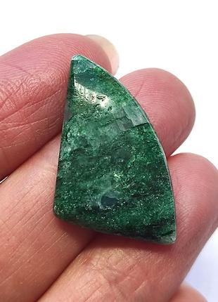 Зеленый натуральный авантюрин кабошон треугольник для создания украшений кулон унисекс 20 ct