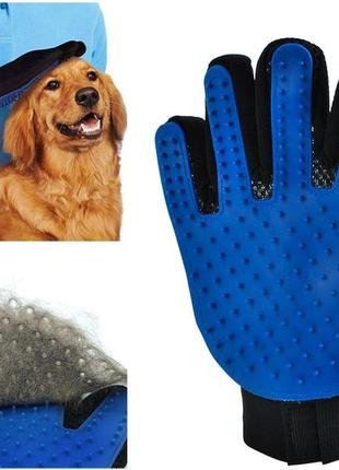 Массажная перчатка для вычесывания шерсти кошек и собак (домашних3 фото