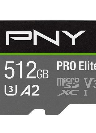 Pny elite-x 512 gb картка пам'яті microsdxc + sd адаптер, class 1