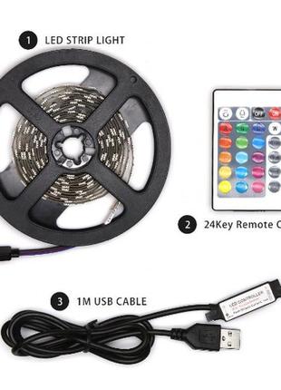 Rgb 5050 usb стрічка світлодіодна з пультом для підсвічування кра