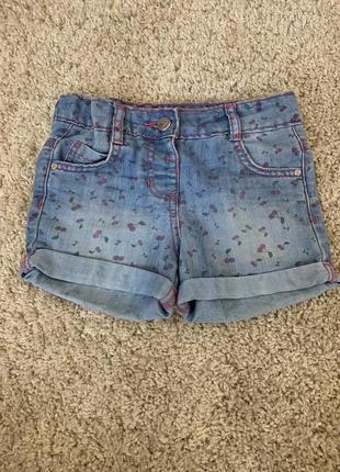 Джинсовые шортики f&f на девочку 3-6 лет