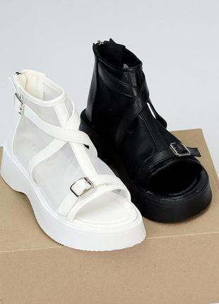 Ультра модные летние ботинки люкс цвет базовый черный 40-25,5 см9 фото