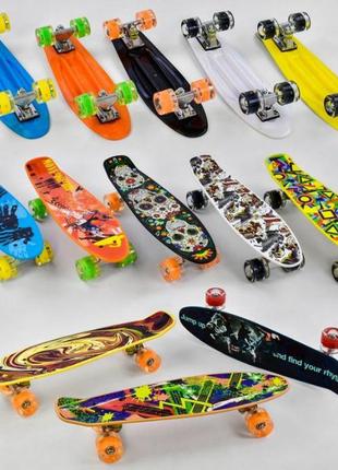 Скейт, пеніборд, скейтборд, penny board, світні колеса...1 фото