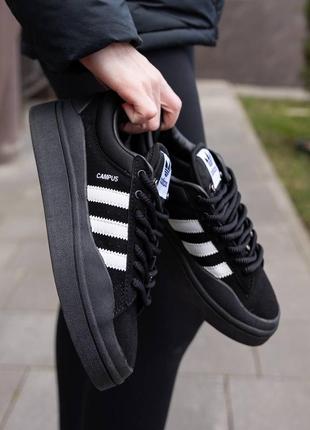 Adidas campus x bad bunny black white2 фото